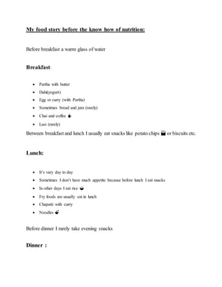 interventions in food ,hygiene, nutritional value