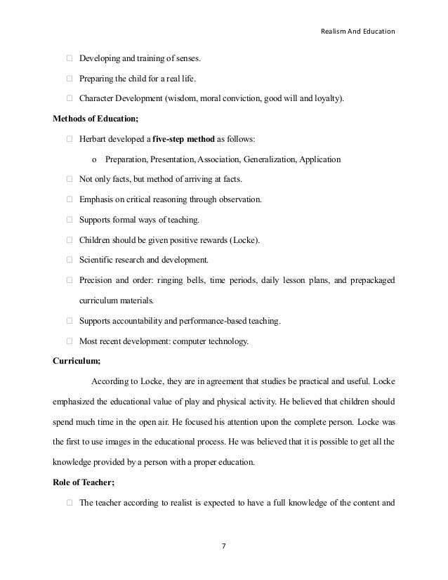 Realism Philosophy Of Education