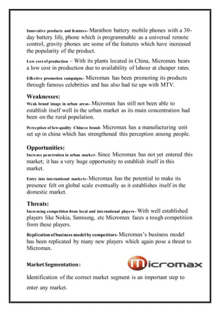Micromax India: Promotional strategy By Sambit Biswal