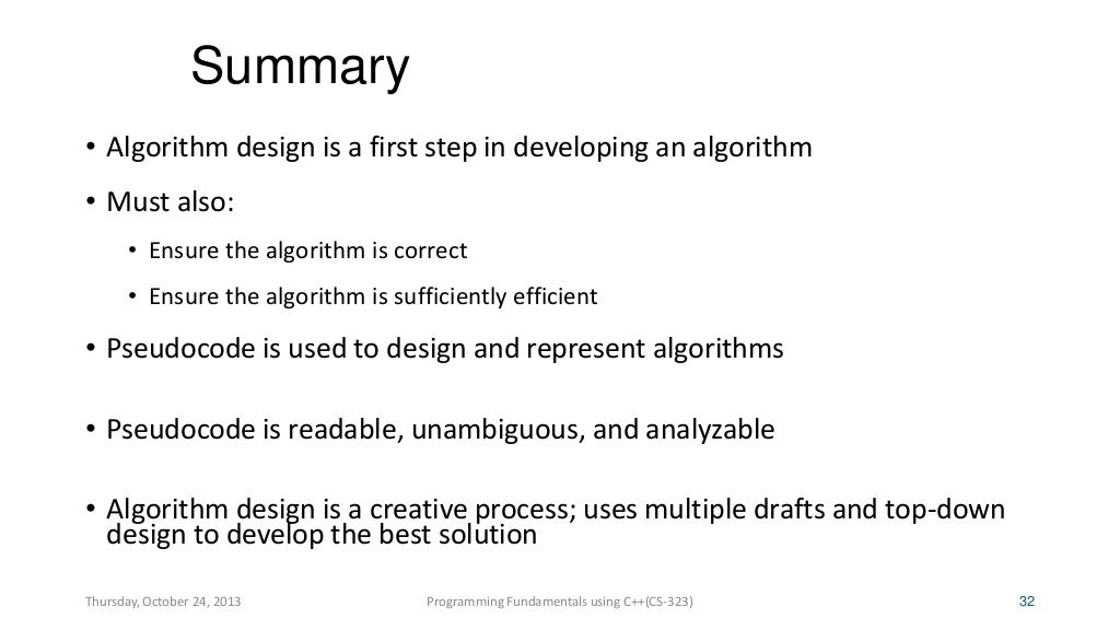 Assignment of pseudo code