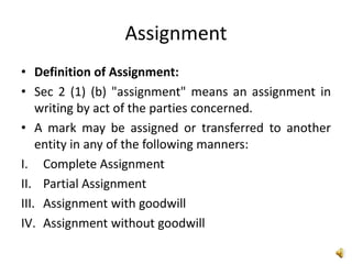 Assignment of trademark | PPTX