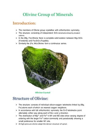Assignment olivine | DOCX