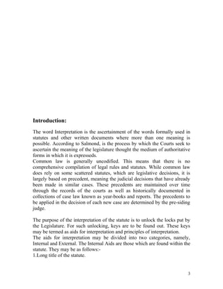 Assignment on Interpretation of Statutes in Common Law and Civil Law ...