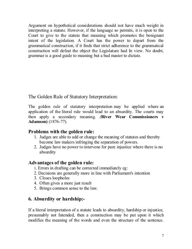 Assignment on Interpretation of Statutes in Common Law and Civil Law