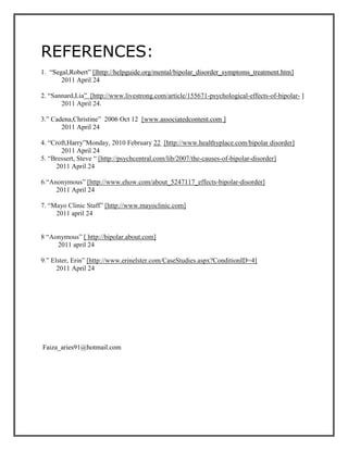 Assignment on bipolar disorder