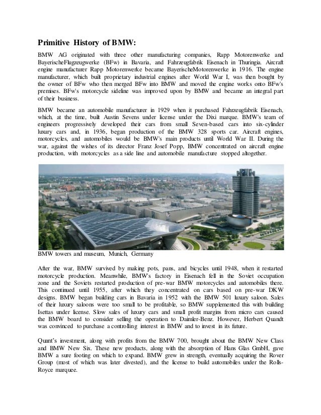 assignment on bmw bmw companies