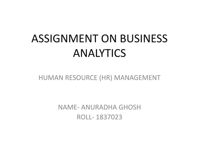 Assignment On Business Analytics Ppt Assignment On Business Analytics Ppt