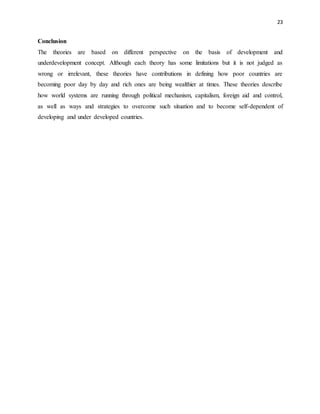 Assignment on development and undevelopment theory | DOCX