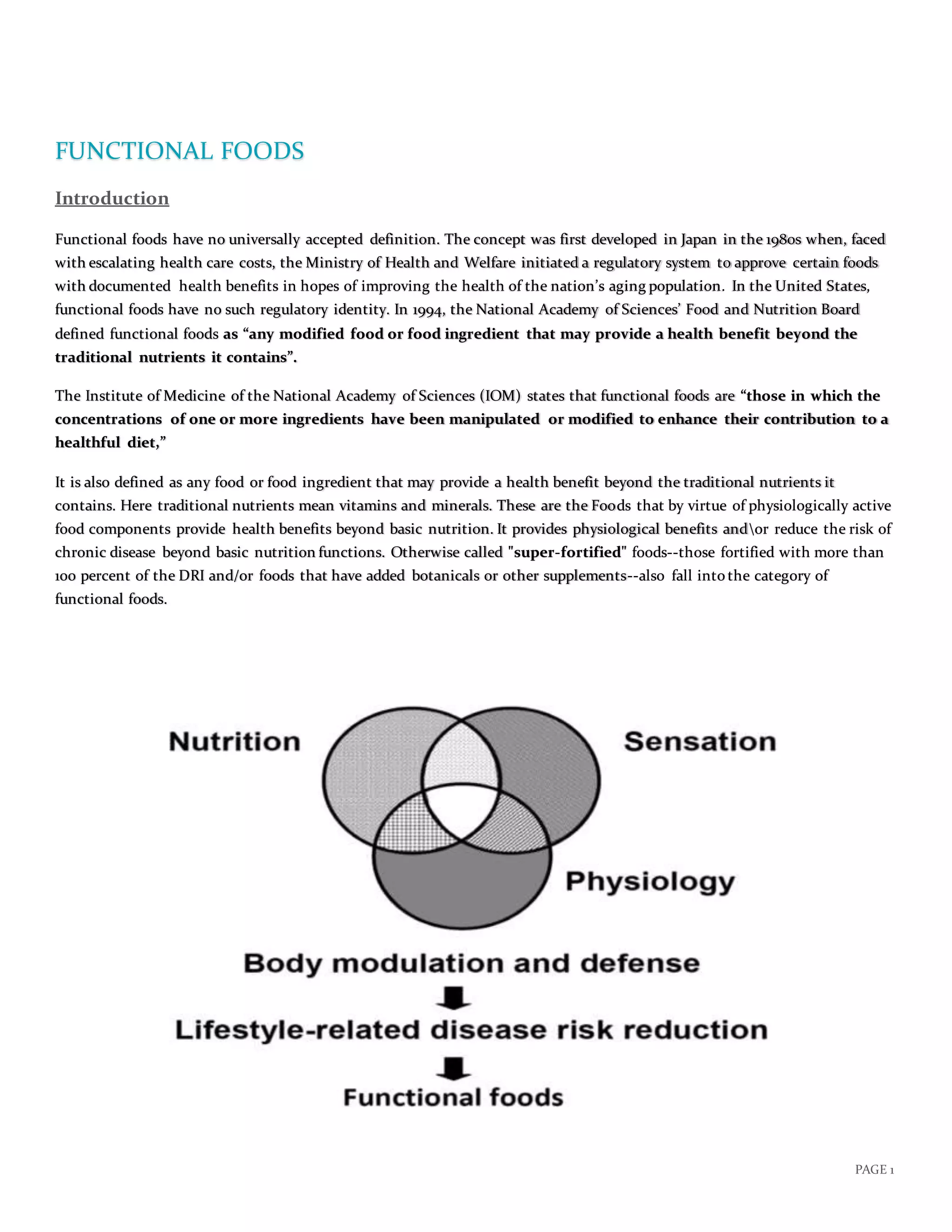 Functional food and Nutraceuticals | DOCX