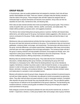 Assignment on group dynamics | DOCX