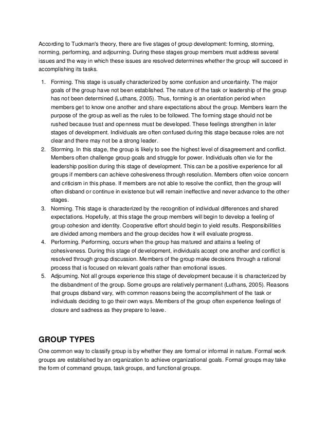 group dynamics essay