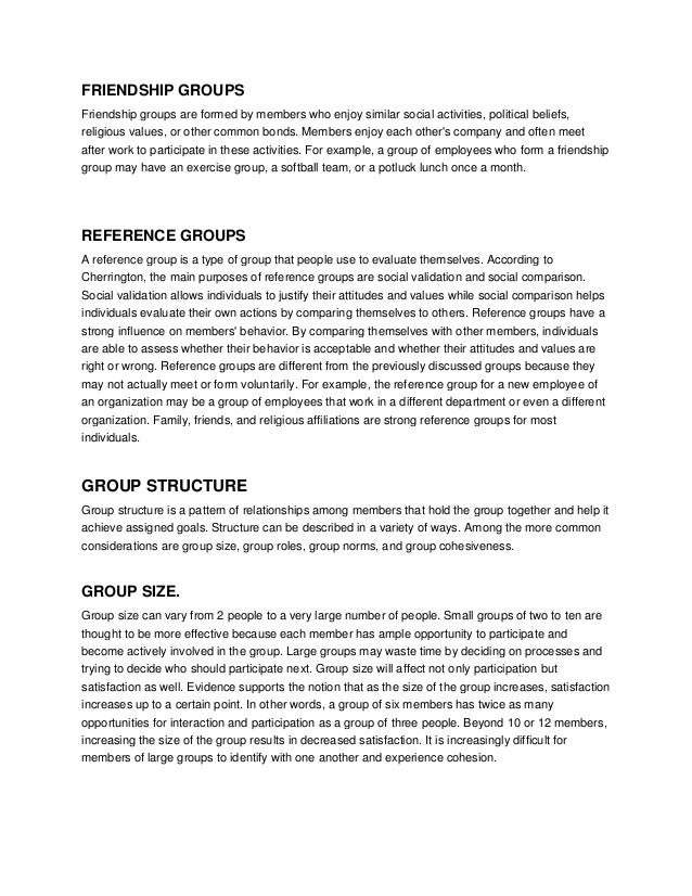 Group dynamics essay