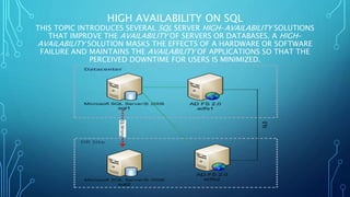 Assignment on high availability(clustering) | PPT