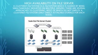 Assignment on high availability(clustering) | PPT