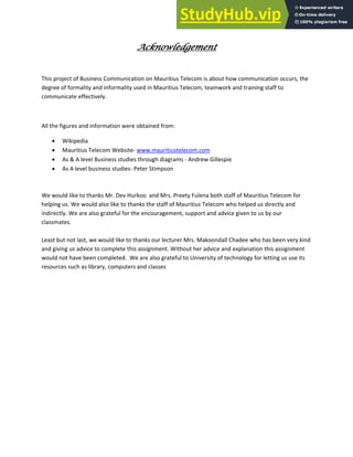 Assignment On Importance Of Communication In An Organisation | PDF