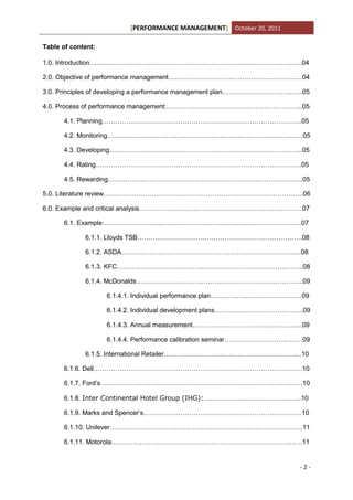 Assignment on Performance management | PDF