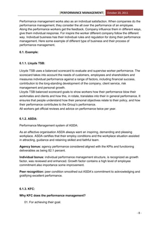 Assignment on Performance management | PDF