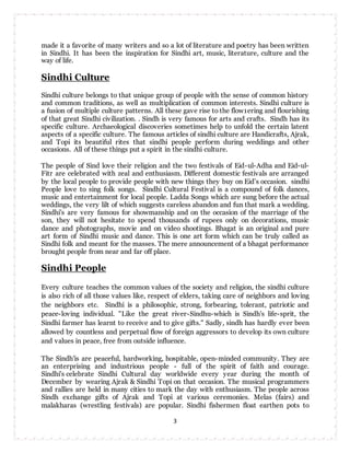 essay on sindhi culture