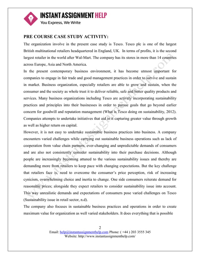 Assignment on Tesco PLC Case Study Assignment Sample | PDF | Business ...