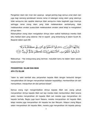 Perkara Membatalkan Iman Dan Cara Mengatasinya