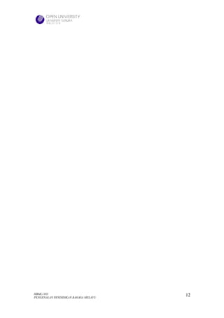 HBML1103                              12
PENGENALAN PENDIDIKAN BAHASA MELAYU
 