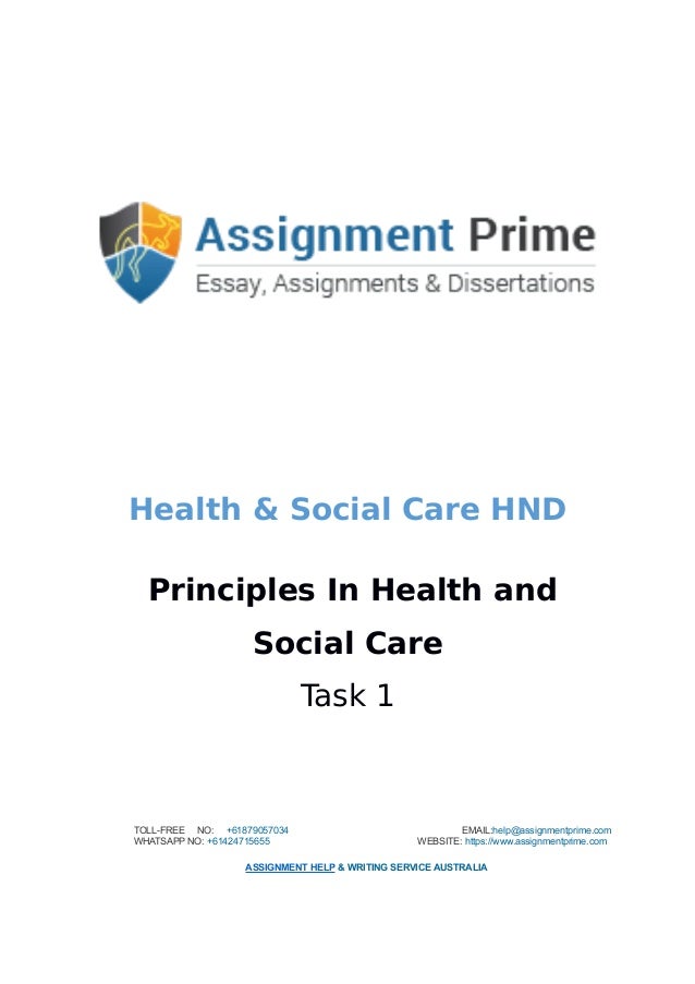 assignment on health and social care