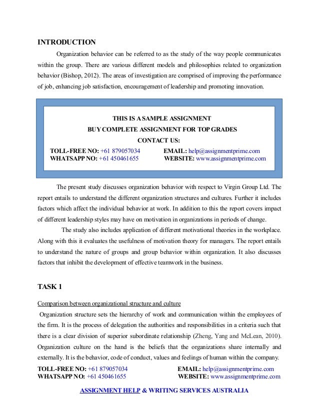 assignment prime sample an introduction to organization organization sample