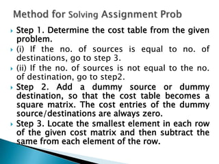 Assignment problem | PPTX
