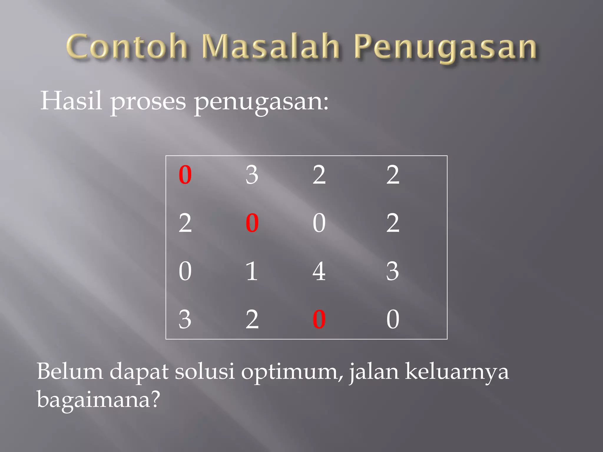 Assignment problem | PPT