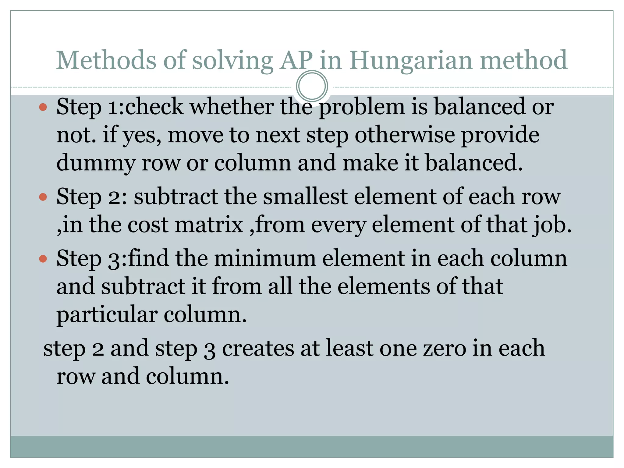 Assignment problem | PPTX