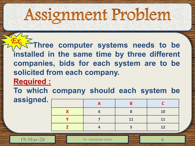 Assignment problem | PPT