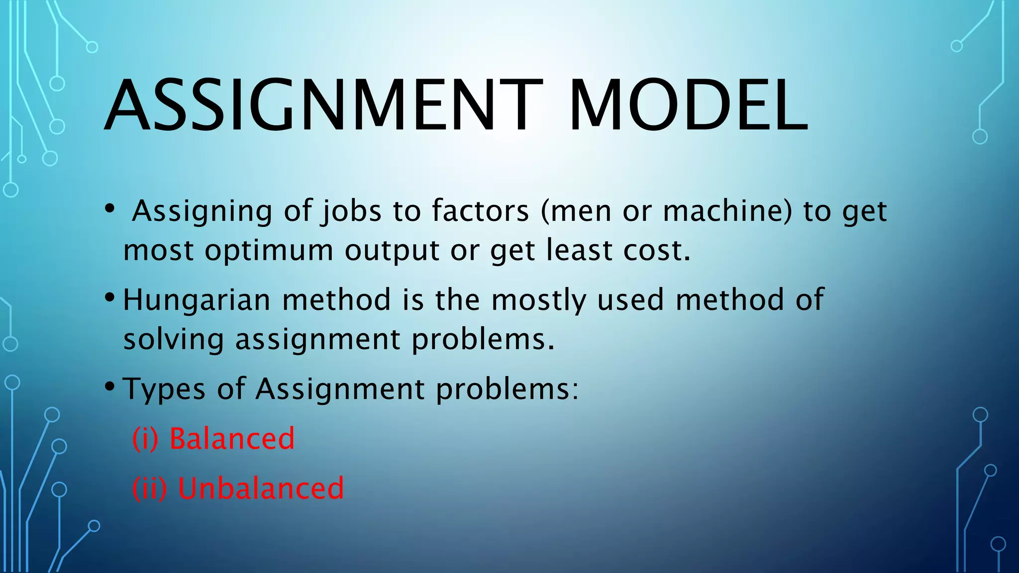 Assignment problem | PPT | Games and Puzzles | Hobbies & Interests