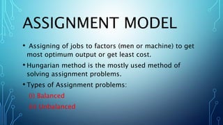 Assignment problem | PPT