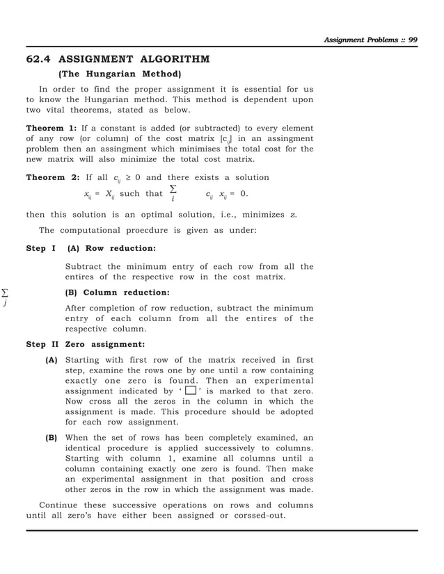 Assignment problem notes | PDF
