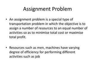 assignment problems slideshare