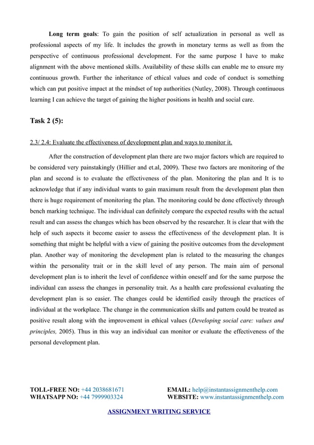 Assignment Sample: Personal and Professional Development | PDF