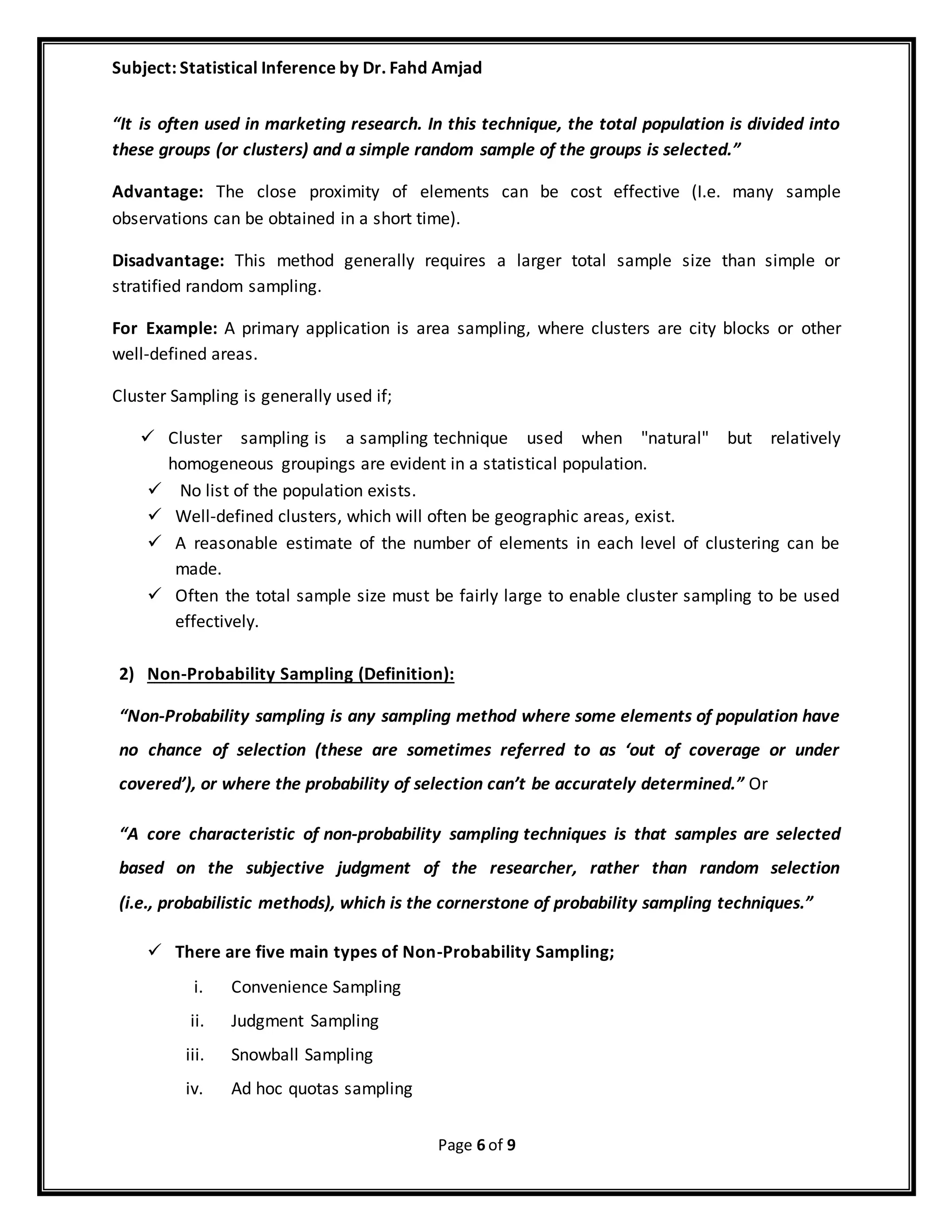 Assignment sampling techniques | DOCX