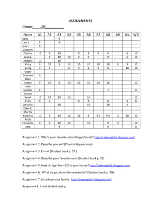 Assignments (autoguardado)