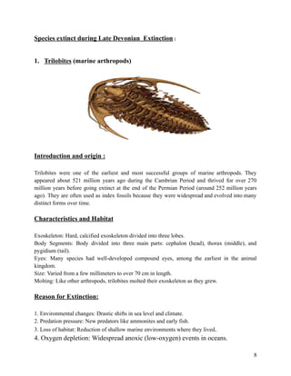 Disctinct Extinct Extinct species in five historical mass extinctions | PDF