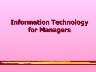 Information Technology for Managers 