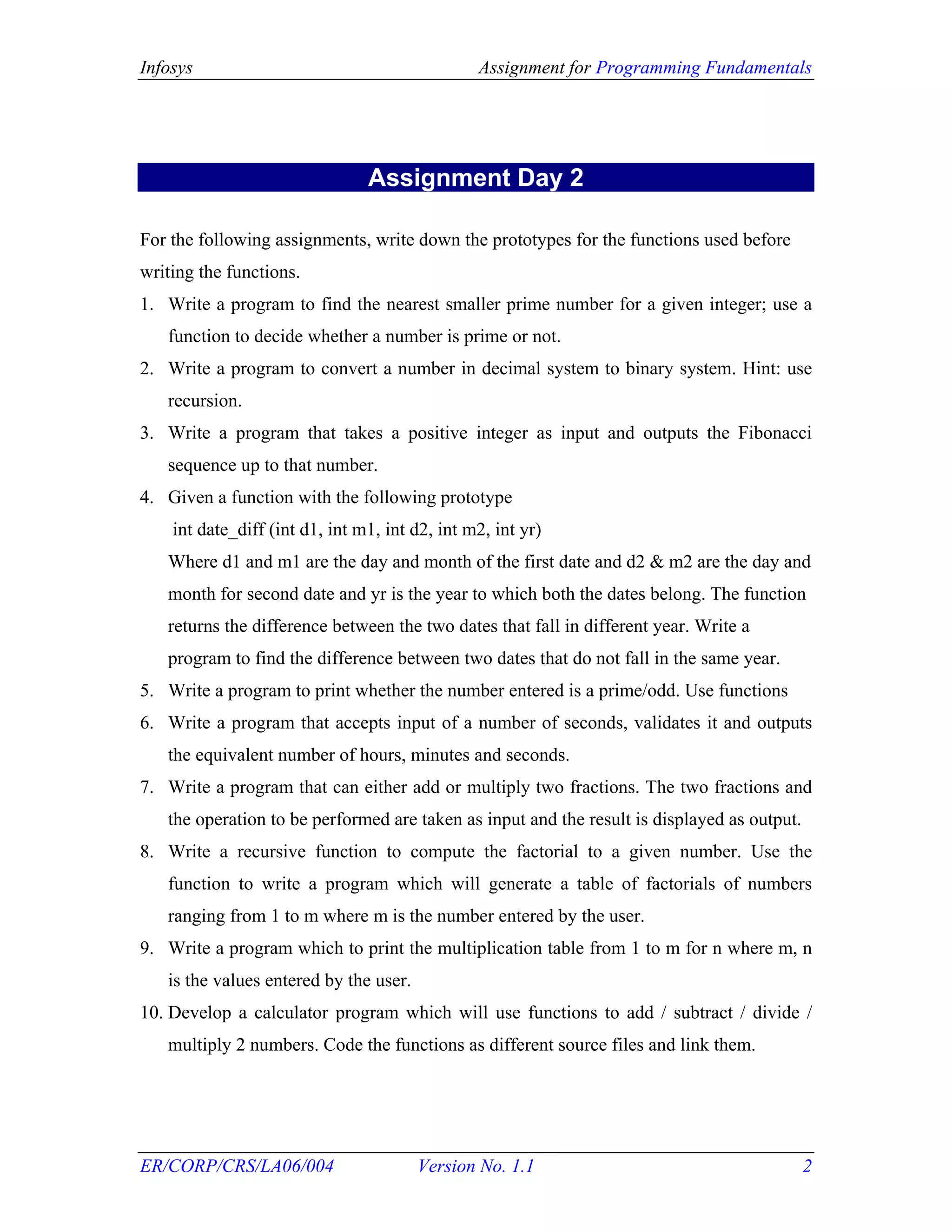 Assignments Programming Fundamentals | PPT