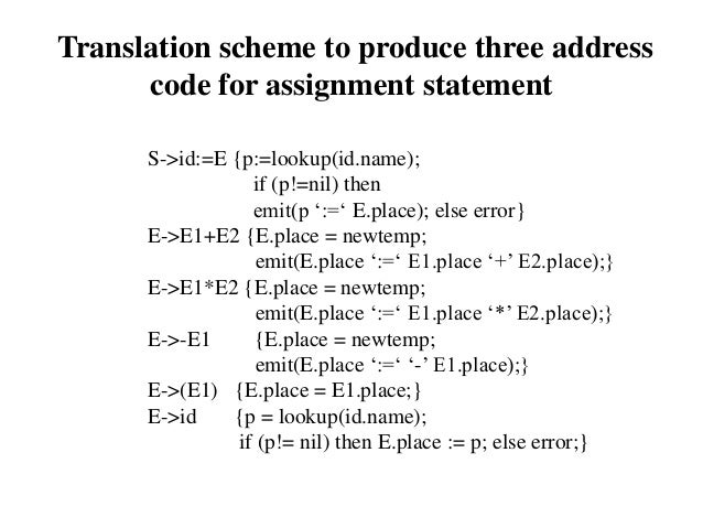 Assignment statements