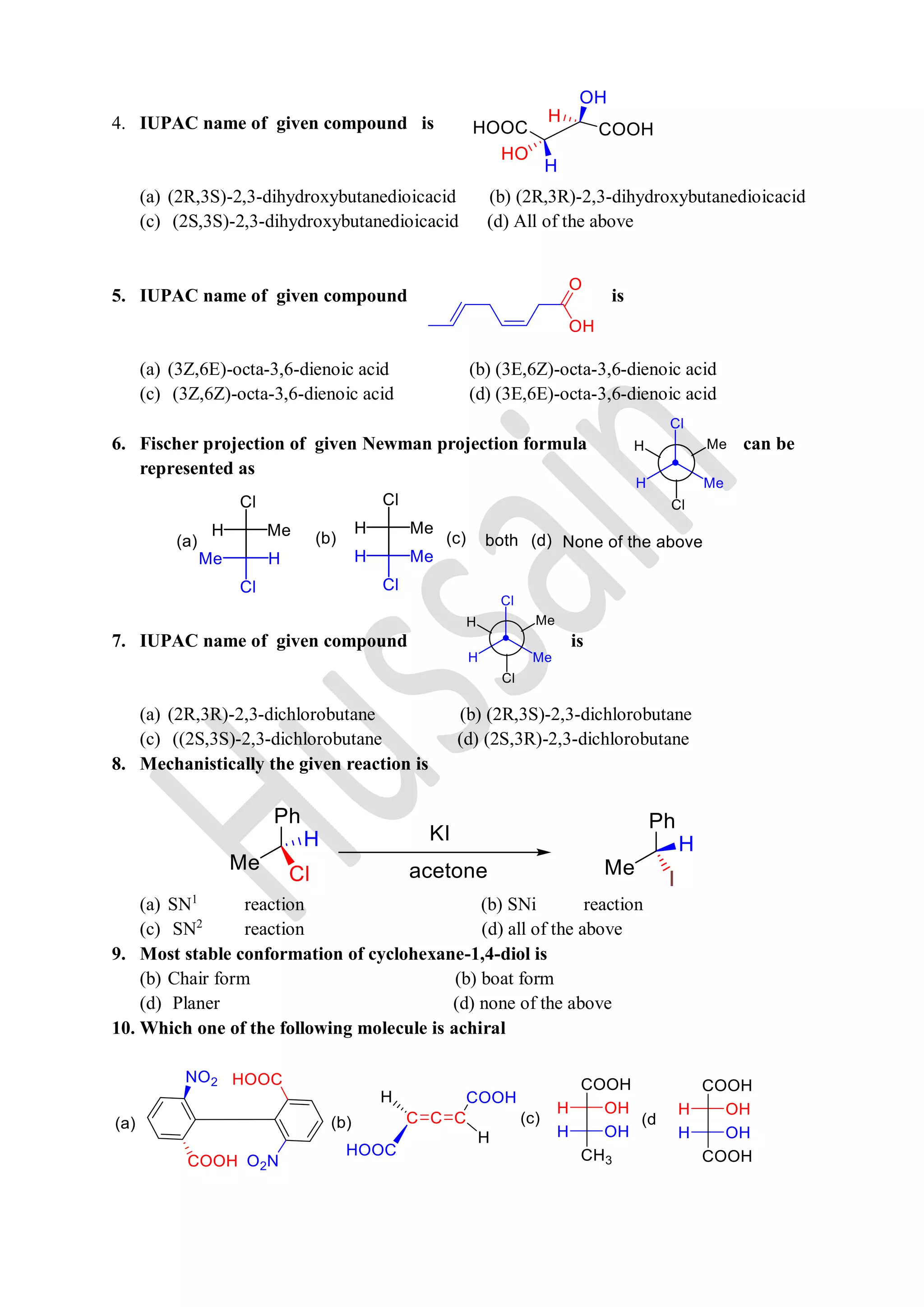 Assignment-1: stereo chemistry | PDF