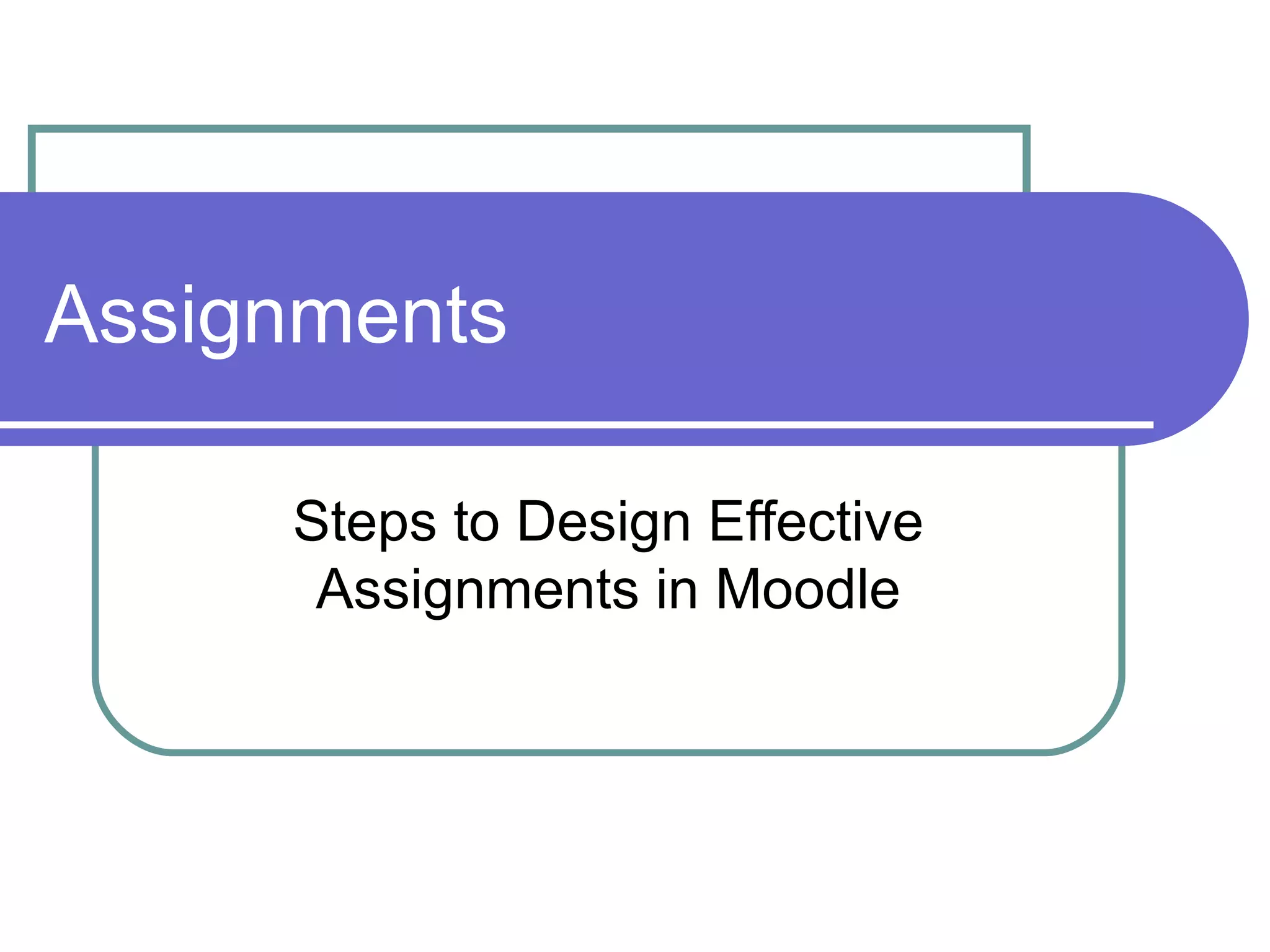 Assignments W08b | PPT