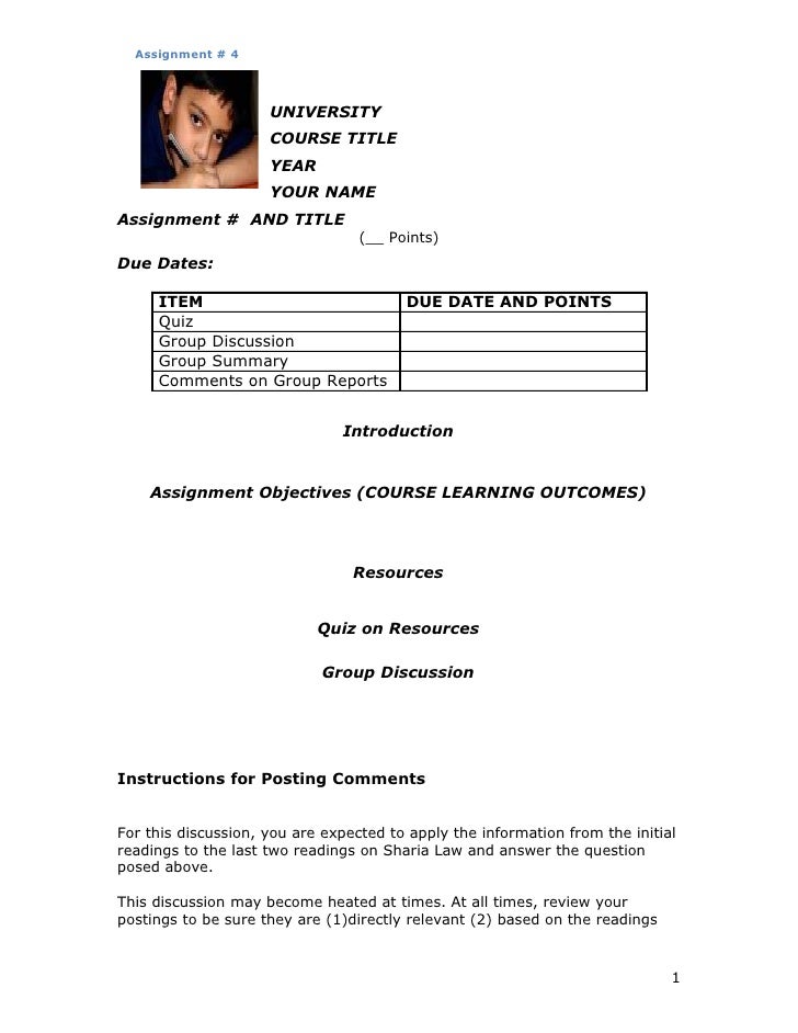 online discussion assignment template bbworld 2012 assignment due date template