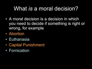 Christian Moral Decisions