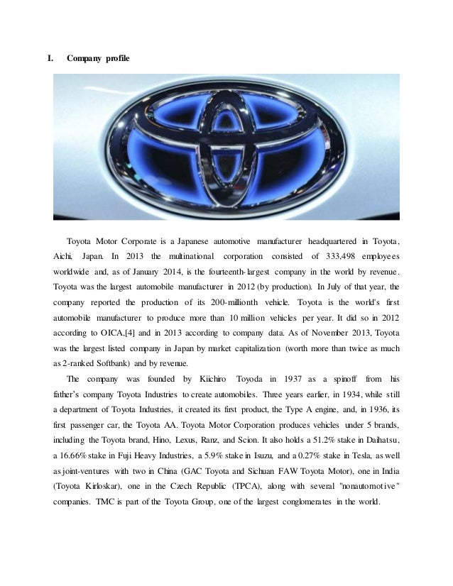 assignment of toyota company