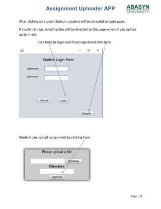 Assignment uploader app full report java | DOCX