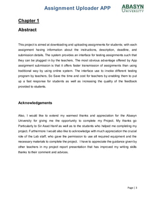 Assignment uploader app full report java | DOCX