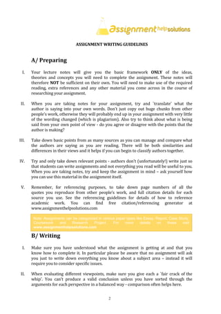 Assignment writing guidelines | PDF